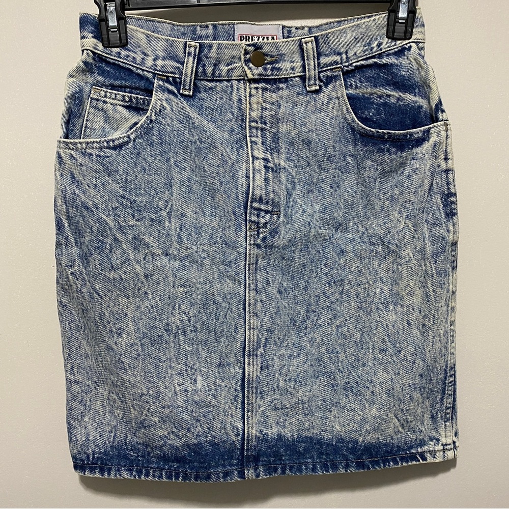 Vintage PREZZIA Acid Wash Jean Skirt, Size 6